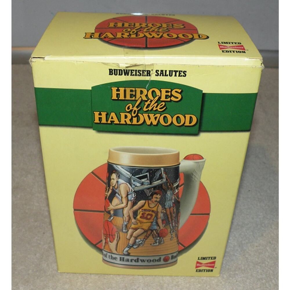 Vintage 1991 Budweiser Salutes Heroes of the Hardwood Stein New In Box COA
